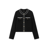 Women's Classic Tweed-Inspired Short Jacket